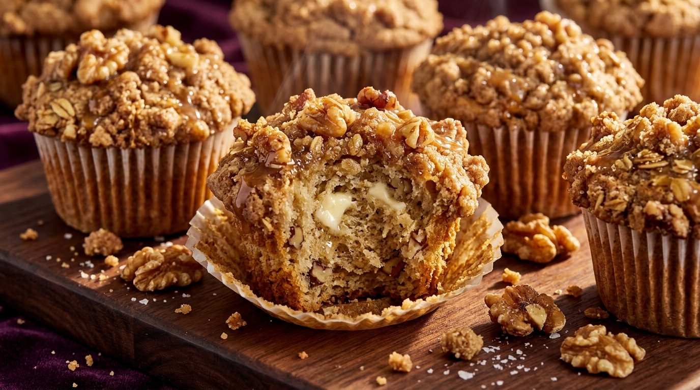 Apple cinnamon muffins with cinnamon-sugar topping cooling on a wire rack